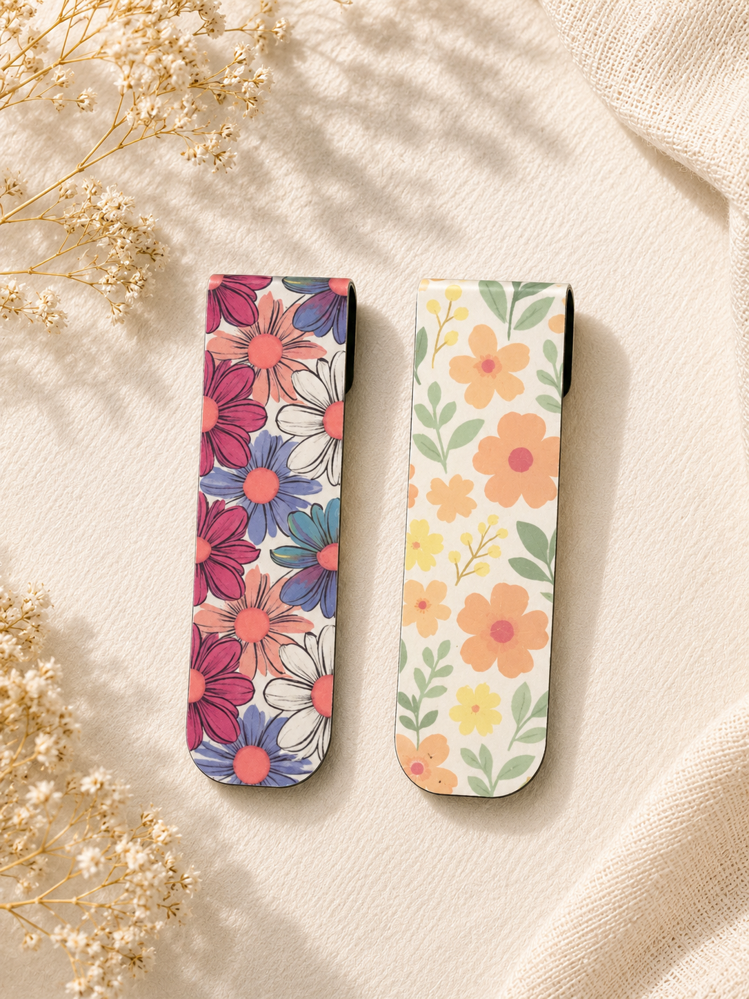 2 Pack Magnetic Bookmark - Vibrant Floral