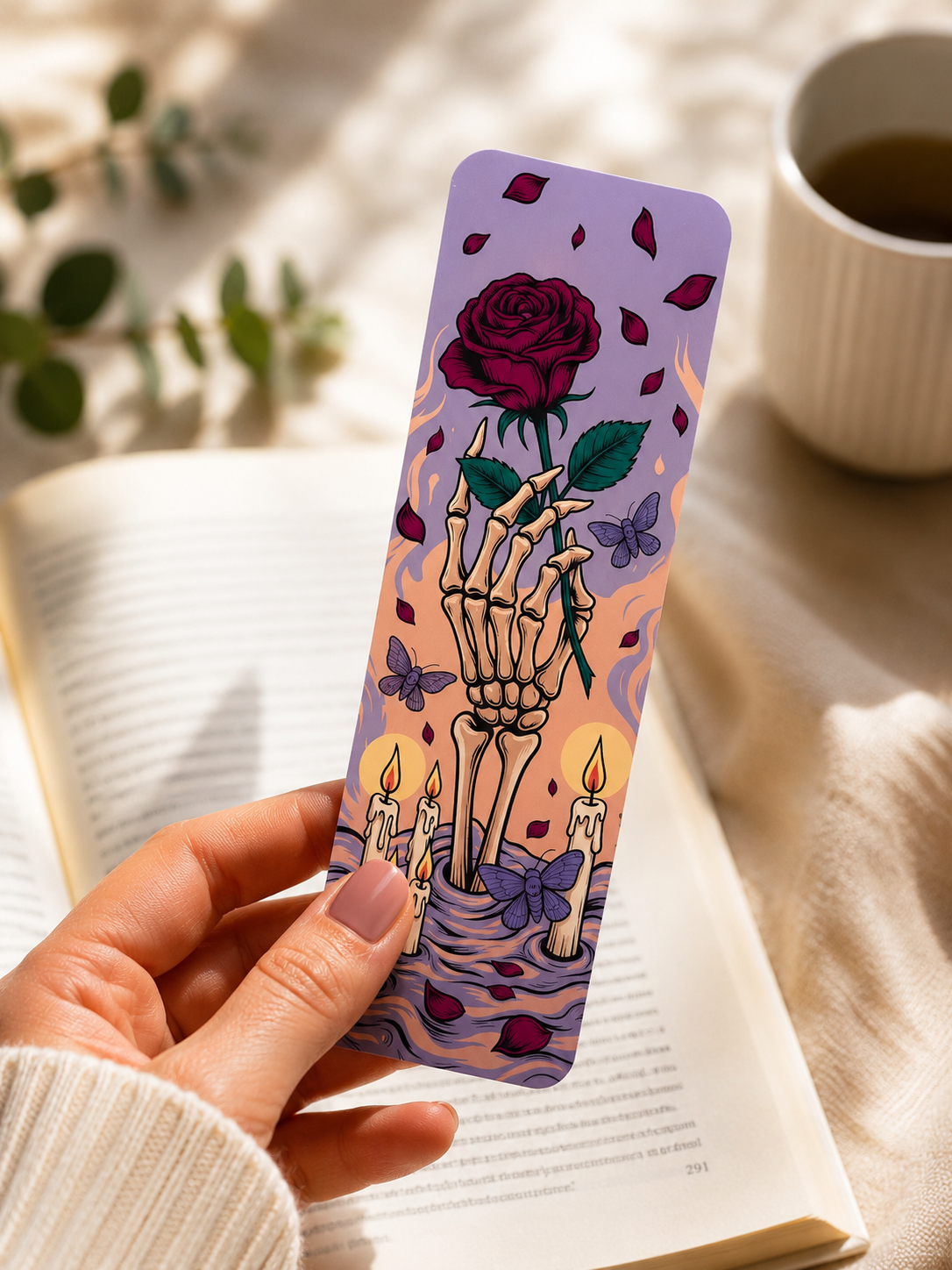 Laminated Bookmark - Skeleton Rose