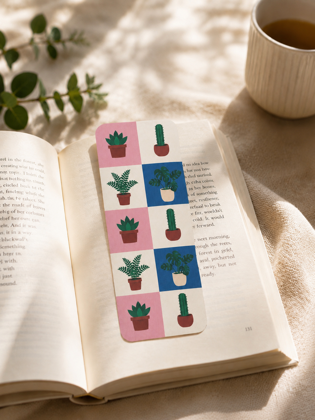 Laminated Bookmark - Colorful Plants
