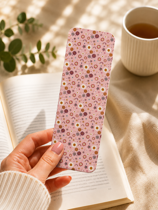 Laminated Bookmark - Pink Daisies
