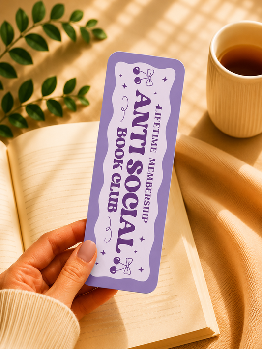 Laminated Bookmark - Anti Social