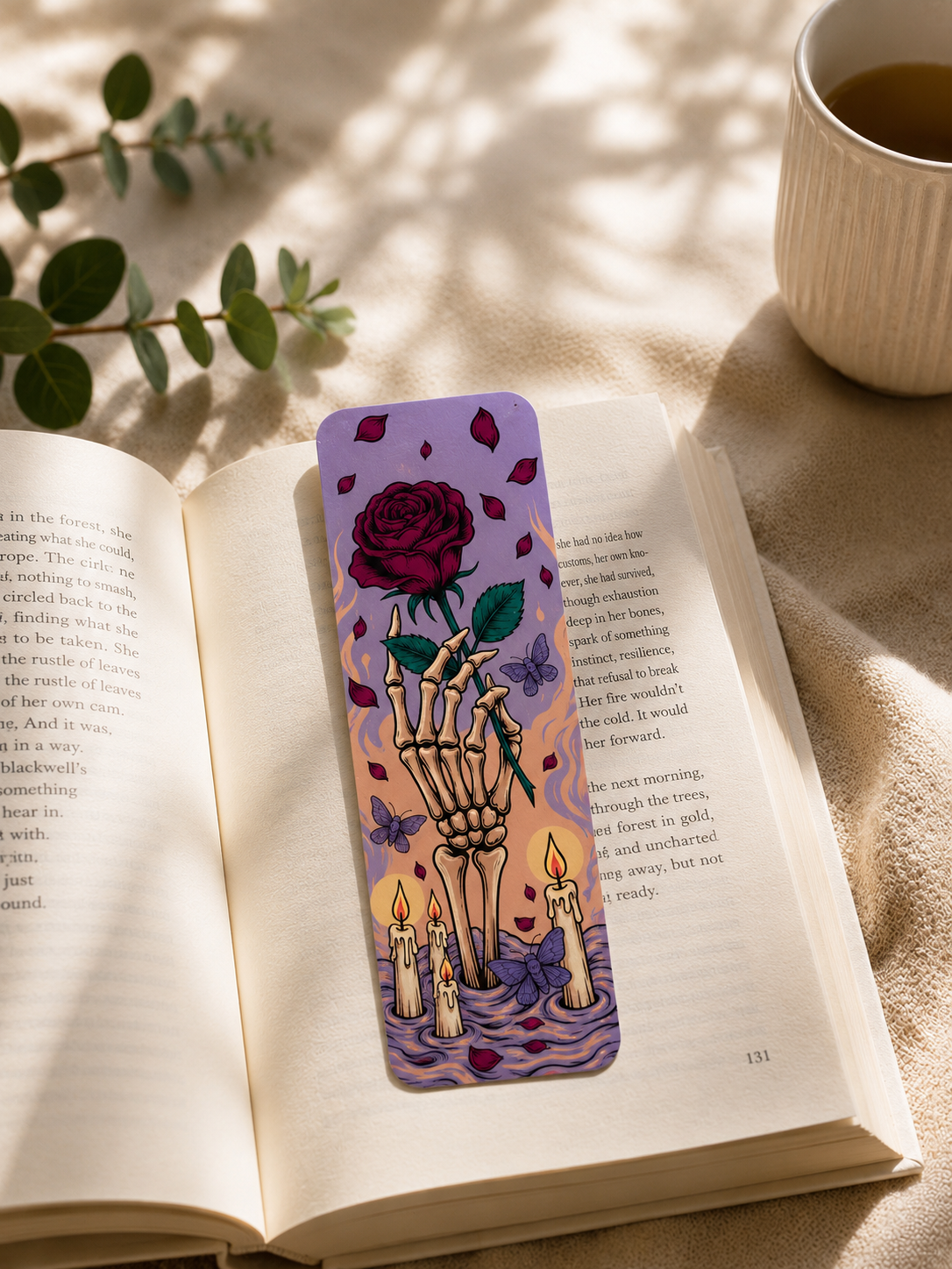 Laminated Bookmark - Skeleton Rose