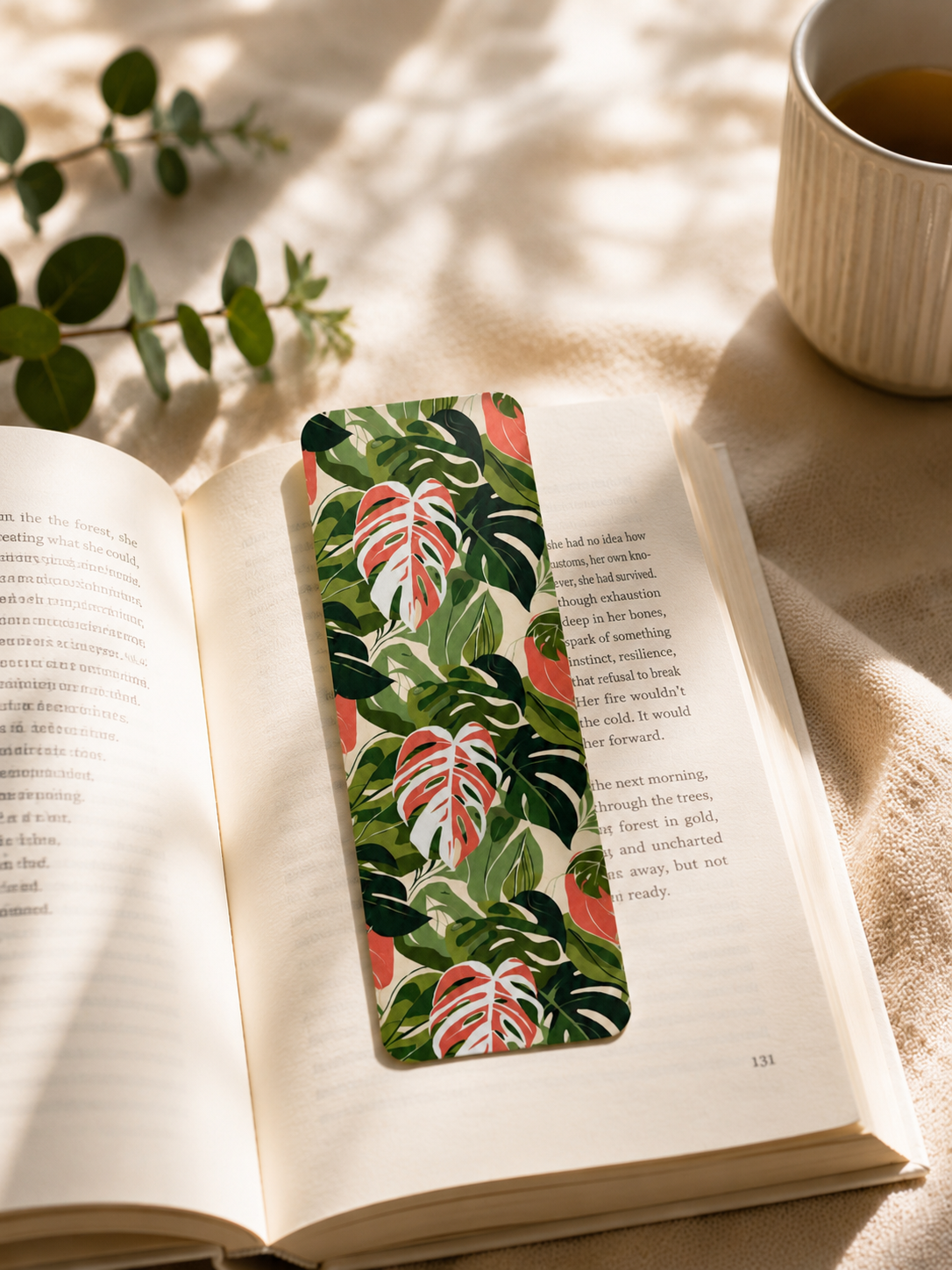 Laminated Bookmark - Colorful Monstera