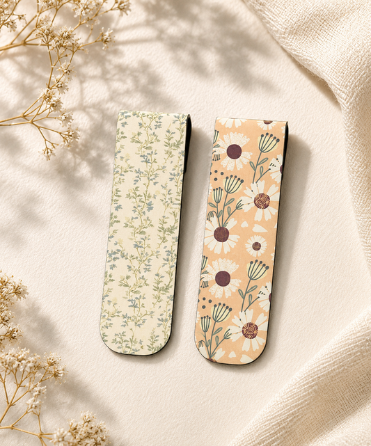 2 Pack Magnetic Bookmark - Vintage Floral