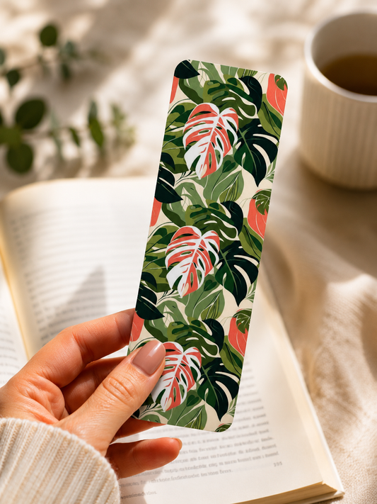 Laminated Bookmark - Colorful Monstera